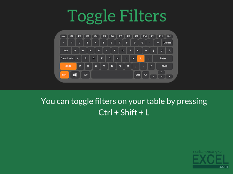 Excel Toggle Filters