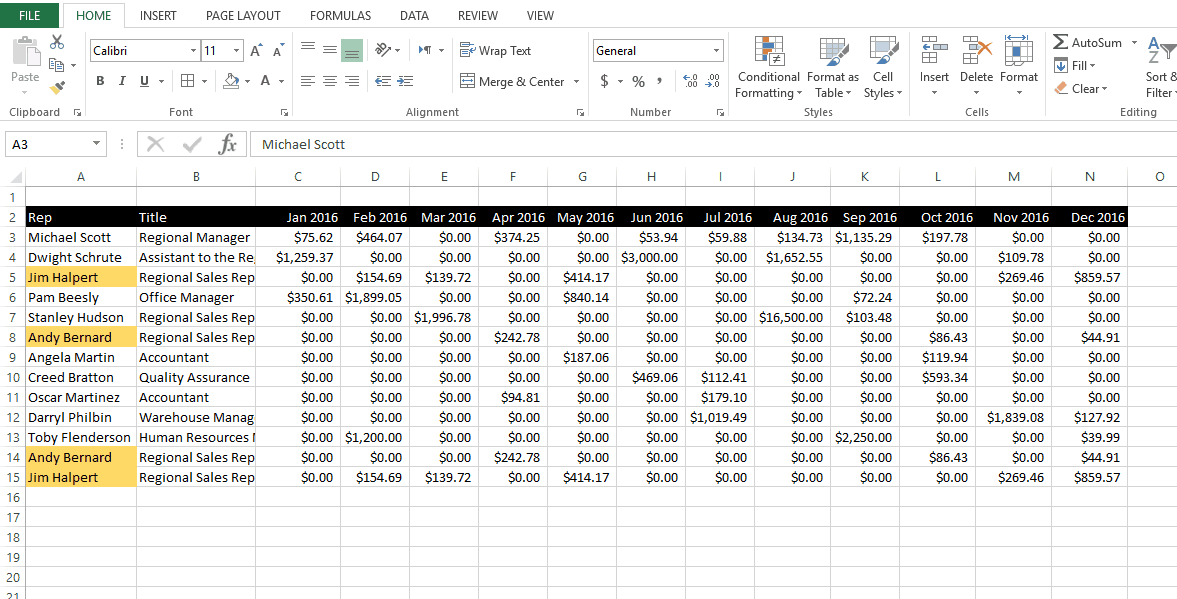 Excel Remove Duplicates