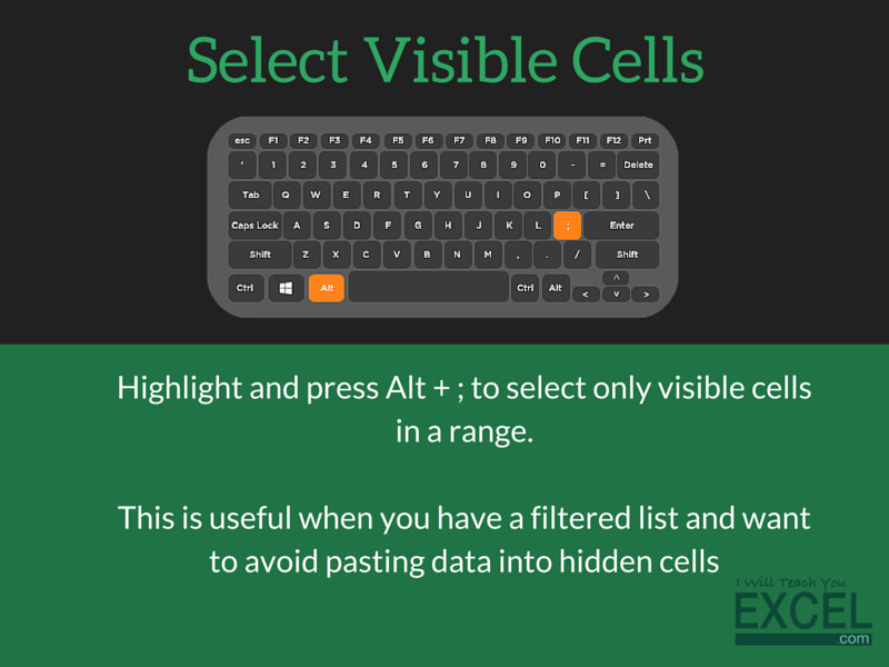 Excel Select Visible Cells Shortcut