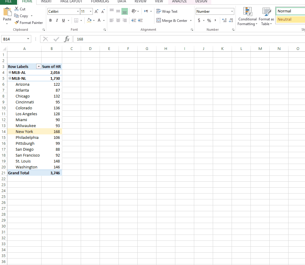 Excel Pivot Table Drill Down