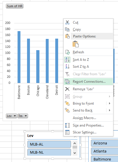 Excel Slicers Connect Data